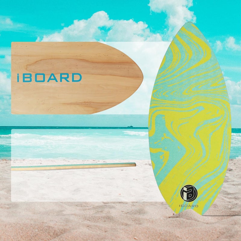 iBoard 41” Skipper Skimboard with High Gloss Coat Wooden Skim Boards for Beginners, Teenagers and Adults Beach Skimboard 3 Color Traction Pad to Choose - Image 4